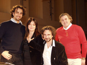 With Daniela Dessì, Fabio Armiliato, Claudio Sgura at La Traviata recording in Parma