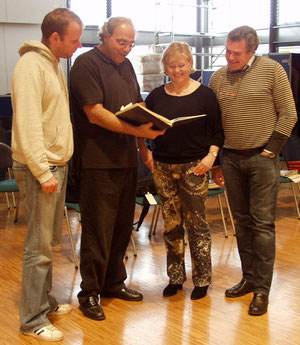 With Julian Schwenkner, Roberto Paternostro, Elisabeth M. Wachutka at her CD recording with Württembergische Philharmonie - Reutlingen