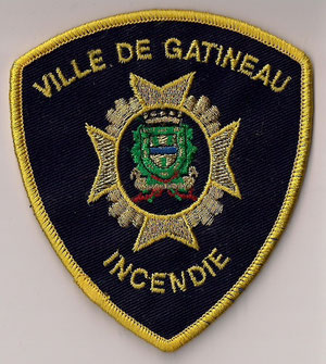 Ville de Gatineau - Incendie  (Contour jaune / Yellow border)  (Avec courone de fleurs / With flowers)  (Neuf / New)  1x