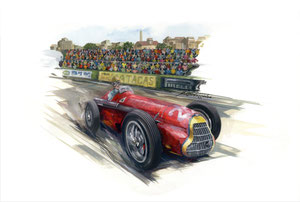 Fangio 1951 (Gouache 40X50cm)