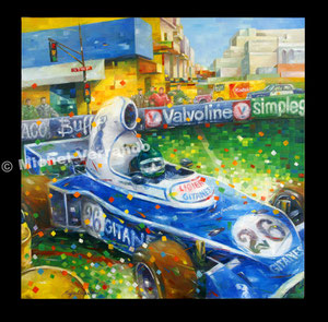 art automobile Jacques laffite automotive art f1 painting art automobile ligier grand prix art automobile 