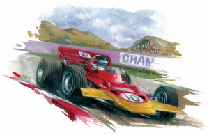 Jochen Rindt 1970 (Gouache 50X40cm)