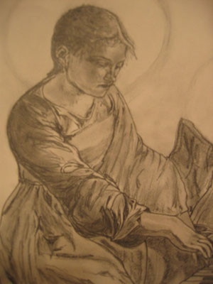 Die heilige Cecilia (Schutzpatronin der Musiker) in der Nacht gezeichnet - im März 2010