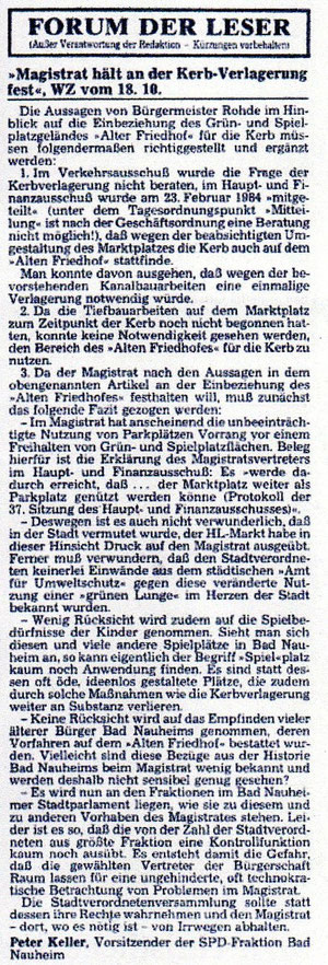 Wetterauer Zeitung vom 20. Oktober 1984