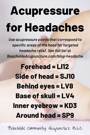 Acupressure points for headaches