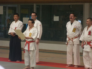 Higuchi Sensei lors de la cérémonie de clôture du séminaire européen.