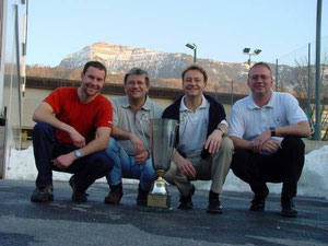 Sieger Curling Fun Trophy 2002: Thomi, Schnösi, Fritz, Höfi
