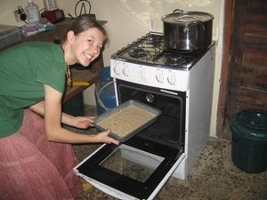 Making Baked Oatmeal using the recipe we got from Mrs. Erdvig