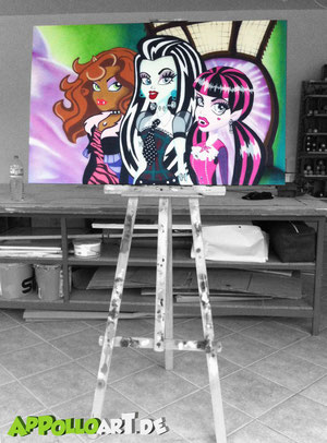 Halloween malerei mal anders :)...diesmal keine Fassade oder Wand sondern eine tolle farbige Leinwand