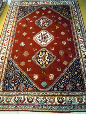 高品質、高密度！輝く、多色織絨毯！本場イラン産100×150cm‐200971 玄関/キッチンマット 【在庫あり】