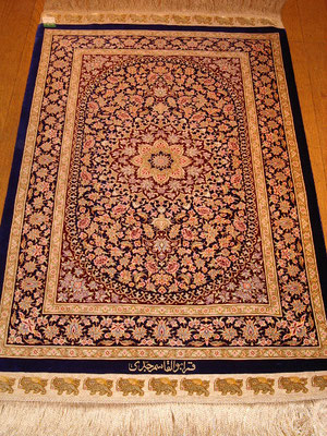 100%シルク 家具・インテリア ペルシャ絨毯 クム GHOM 100 100%シルク 家具・インテリア ペルシャ絨毯 クム GHOM 100