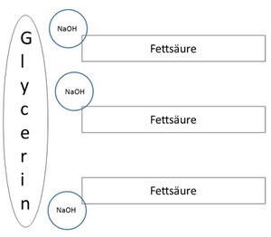 Seife aus Glycerin und Fettsäuresalzen