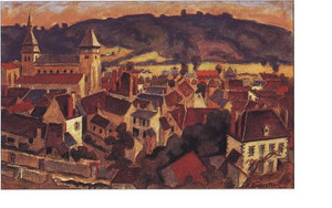 "Vue sur Chambon de la colline" - 1950 - aquarelle (34x50)