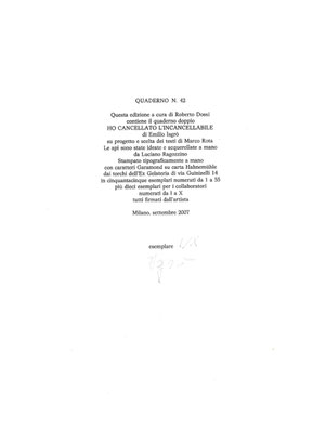 olophon numerato e firmato