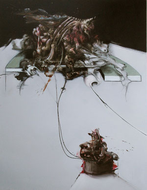 Acrylique/pastel/fusain sur toile Dim: 197cmx130cm