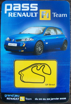 Carte Grand jeu Renault F1 Team 2006 (RECTO) (11,9x8)