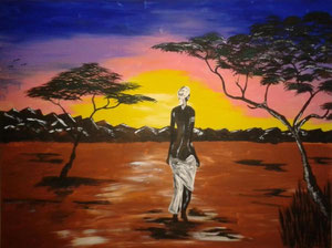 "Sonnenuntergang in Afrika"  (Acryl auf Leinwand / 60x80 ) Nov. 2011