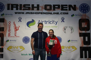 Nicola & her proud father at the Irish Open 2010