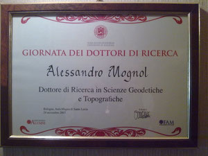 Certificato di Dottorato di Ricerca di Alessandro Mognol
