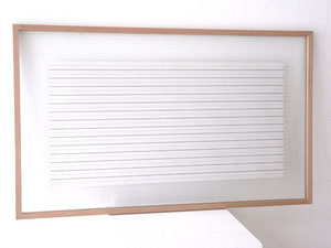 Ad Dekkers, "o.T.", 1972, schwarze Tusche auf Transparentpapier in Gelamin einkaschiert, doppelseitig, entsprechend gerahmt, 31 x 60,5 cm