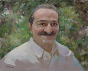 Meher Baba in the Garden Meherazad, September 16, 1954 ; Artist - Gregg Rosen