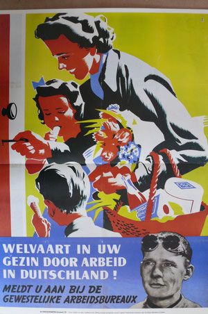 Affiche Welvaart in uw gezin door arbeit in Duitschland