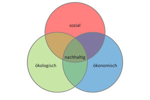 Nachhaltigkeit als Schnittmenge von Ökologie, Ökonomie und Sozialem