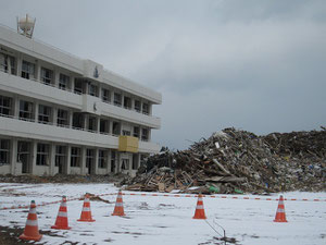 被災した宮城県南三陸町立戸倉小学校