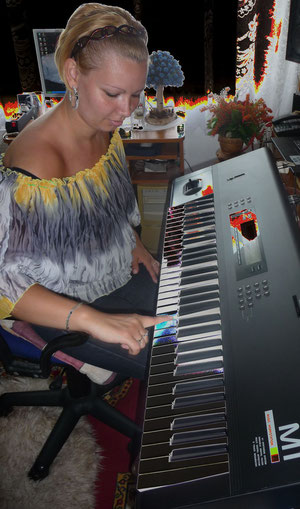 My wife Joanna playing Workstation