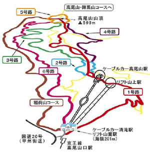 　高尾山散策路MAP