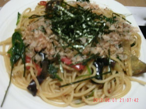 そしてご飯は勿論パスタ、流石にそろそろ飽きてきたw