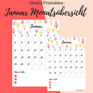 Titelbild: Januar Monatsübersicht