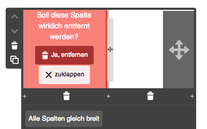 Bild: Jimdo Spalte löschen