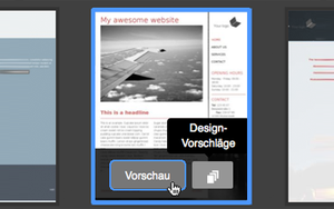 Bild: Jimdo Design Vorschläge