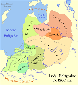 Ludy bałtyjskie ok. 1200 roku.