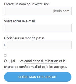 Inscription Jimdo