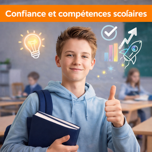 enfant à l'école confiant et competences scolaires