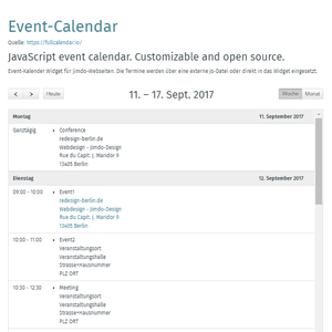 Google-Calendar for Jimdo