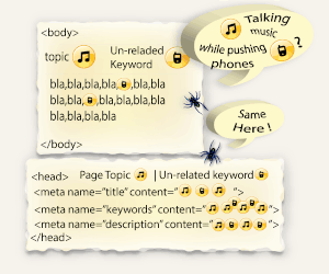 keyword and meta tag stuffing