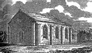 The Old Chapel. Image from the Home Missionary Chronicle 1839 on Bickenhill Parish Council website. See Acknowledgements.