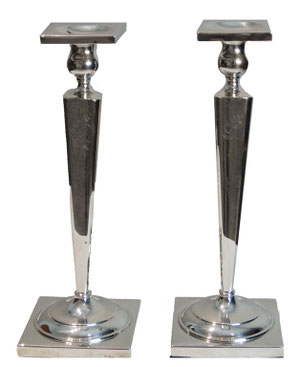 Pair of elegant silver candleholder, Art Déco Wiesbaden Regine Schmitz-Avila