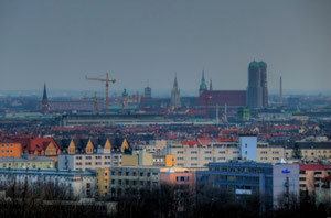 München vom Olympiaberg aus gesehen