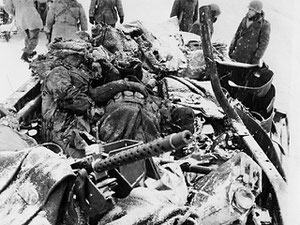 Five American soldiers died when their half-track took a direct hit from a German "88" during the three-day battle for Riedwihr (photo courtesy www.dogfacesoldier.org)