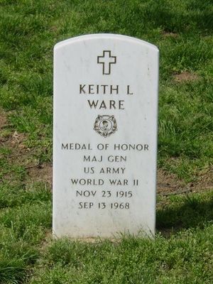 Keith Lincoln Ware is buried in Site 258-3, Section 30 (Photo Wikipedia)