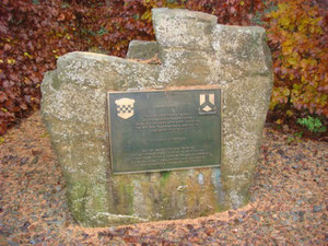 Plate of the monument dedicated to 1st B., 394th Inf Rgt and the attached units of the 99th Div.