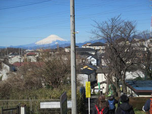 岡津道から富士山を望む