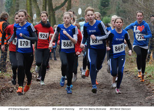 Laufen an vorderster Front: Elena Neumann (870), Jasmin Wenning (868), Kim-Melina Brokamo (867) und Meret Steinzen (869)