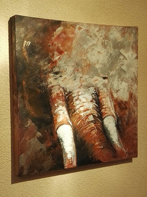 Spirit of Africa, Elefant, 50x50x4cm, Acryl und Öl auf Leinwand, Keilrahmen