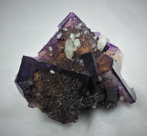 Fluorite with Calcite Cave in Rock Illinois USA