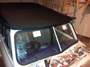 Split windscreen fitted (and demister vents)